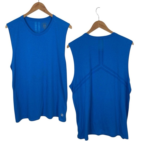 TS1062 Men’s ASICS Athletic Brand Sleeveless Reflective Running T Shirt 2XL - Picture 1 of 5